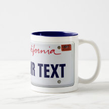 (Customizable) California License Plate Coffee Mug