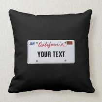(Customizable) California License Plate pillows