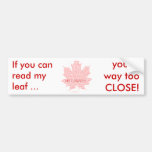 Customizable Canada Maple Leaf Bumper Sticker