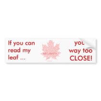 Customizable Canada Maple Leaf Bumper Sticker bumper stickers