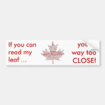 Customizable Canada Maple Leaf Bumper Sticker