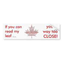 Customizable Canada Maple Leaf Bumper Sticker bumper stickers