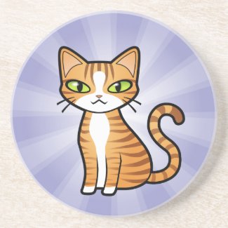 Customizable Cat Coaster Customizable Cartoon Cat Coaster