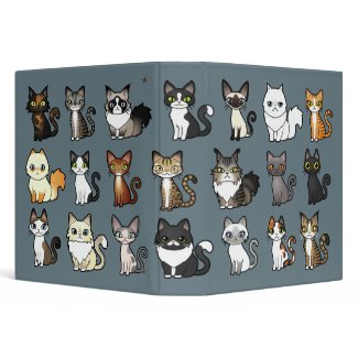 Customizable Cartoon Cats binder