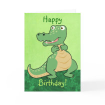 Customizable Cartoon Crocodile Card