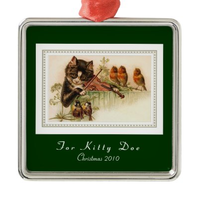 Customizable Cat Christmas Ornament