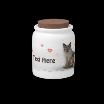 Customizable Cats & Hearts candy jars