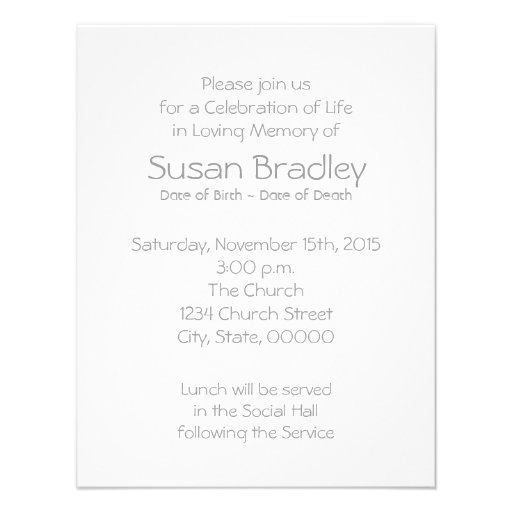 Customizable Celebration of Life with Portrait - Personalized Invite