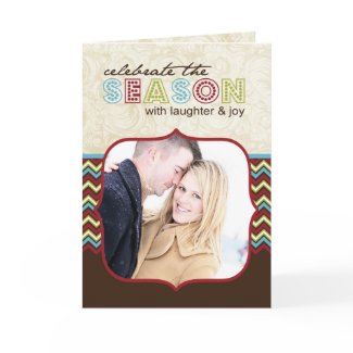 Customizable Chevron Photo Christmas Card card