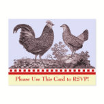 Customizable Chicken BBQ RSVP Response Card postcards