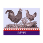 Customizable Chicken BBQ RSVP Response Card postcards