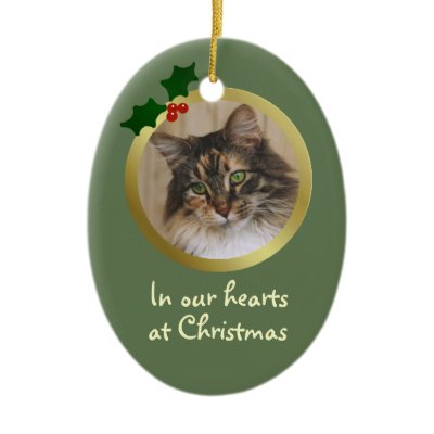 Customizable Christmas Cat Memorial Ornament