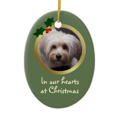 Customizable Christmas Dog Memorial Ornament