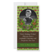 Customizable Christmas Wreath Photo Greeting Card photo cards
