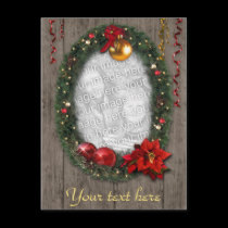 Customizable Christmas Wreath postcards