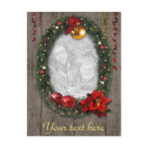 Customizable Christmas Wreath Postcard