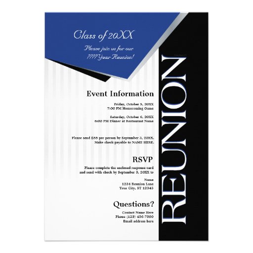 Customizable Class Reunion Invitation