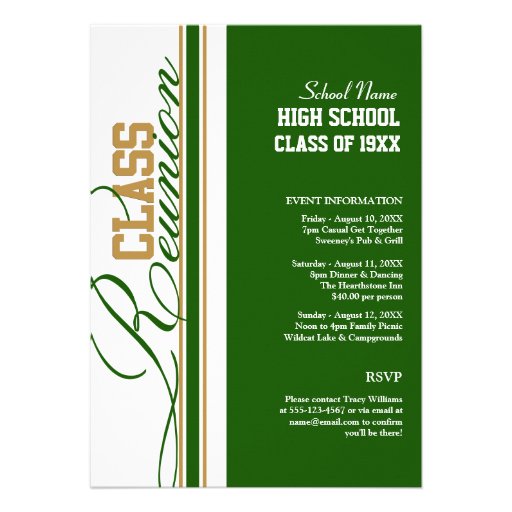 Customizable Class Reunion Invitations (front side)