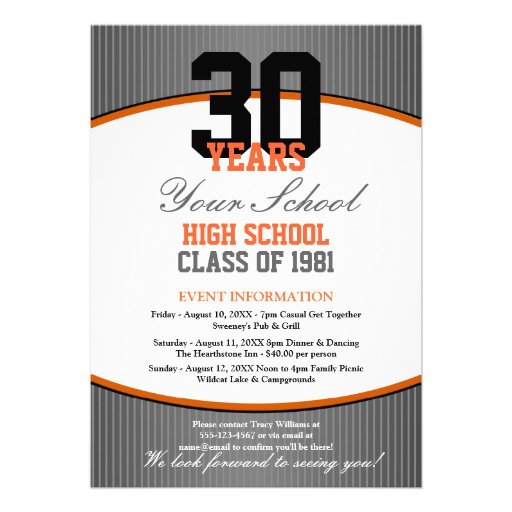 Customizable Class Reunion Personalized Invite (front side)