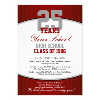 Customizable Class Reunion Personalized Invites