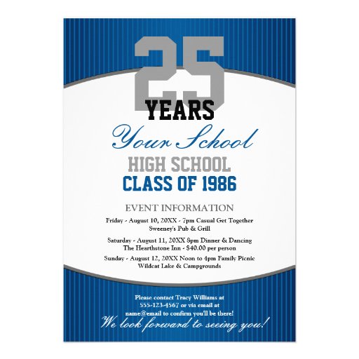 Customizable Class Reunion Personalized Invites (front side)