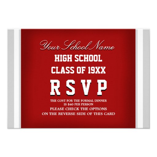 Customizable Class Reunion RSVP Personalized Invites