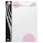 Customizable Classy Pink Black Grey letterhead