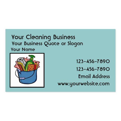 Customizable cleaning business card template (back side)