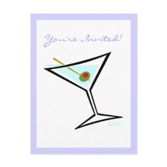 Customizable Cocktail Party Invitation Postcard postcard