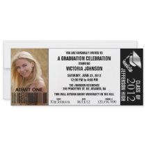 Customizable Color Graduation Admission Ticket Custom Invite
