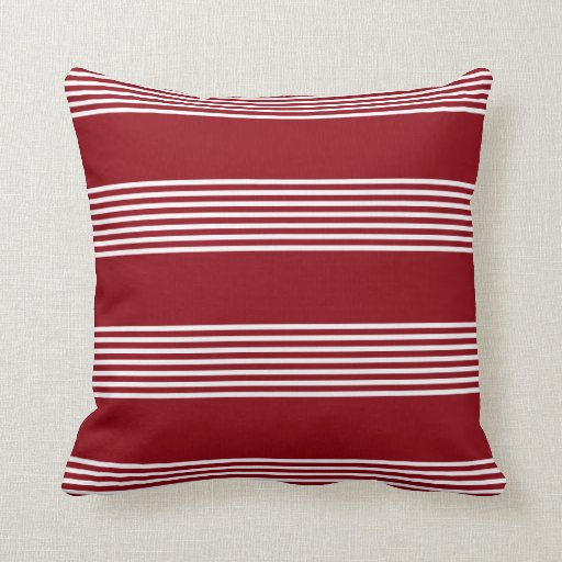 CUSTOMIZABLE COLOR Stripes Maroon Throw Pillow Zazzle