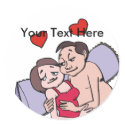 Customizable Couple Snuggling Stickers