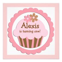 Customizable Cupcake Birthday Invitation