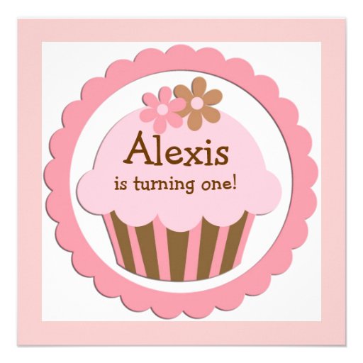 Customizable Cupcake Birthday Invitation