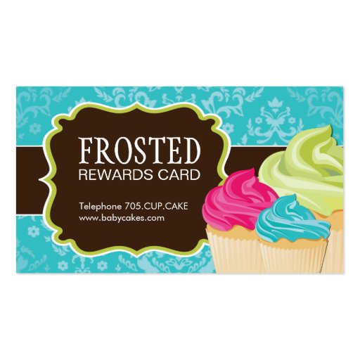 Customizable Cupcake Rewards Cards Business Card Templates (front side)
