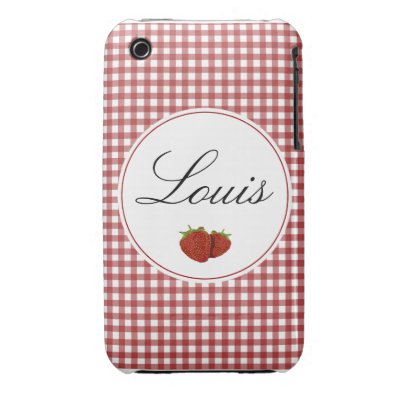 Customizable Cute Strawberry iPhone 3 Cover