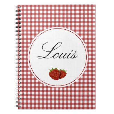 Customizable Cute Strawberry Spiral Notebook