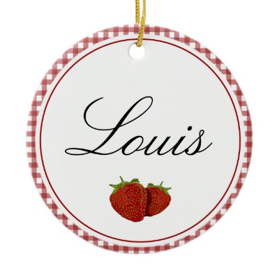 Customizable Cute Strawberry Christmas Ornament