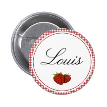 Customizable Cute Strawberry Pinback Button