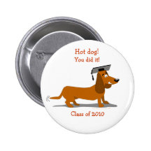 Customizable Dachshund Dog Graduation Template Pins