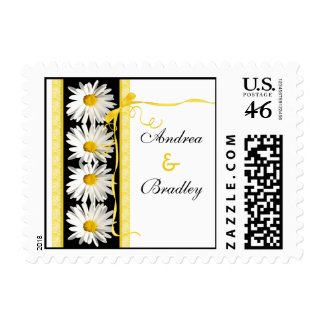 Customizable Daisy Monogram Wedding Postage stamp