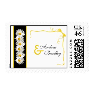 Customizable Daisy Monogram Wedding Postage stamp