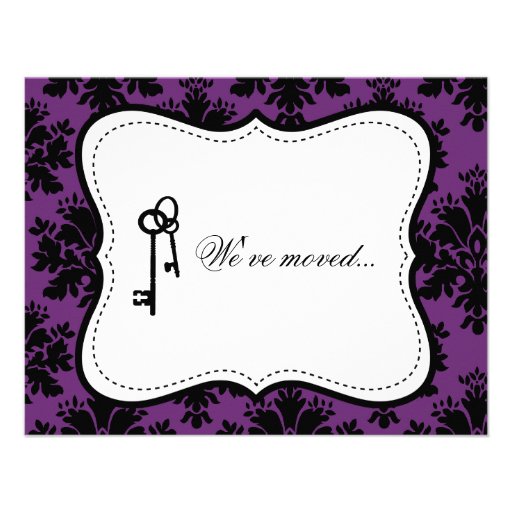 Customizable Damask Moving Announcement