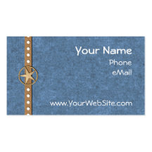 Customizable Denim Lonestar Business Cards