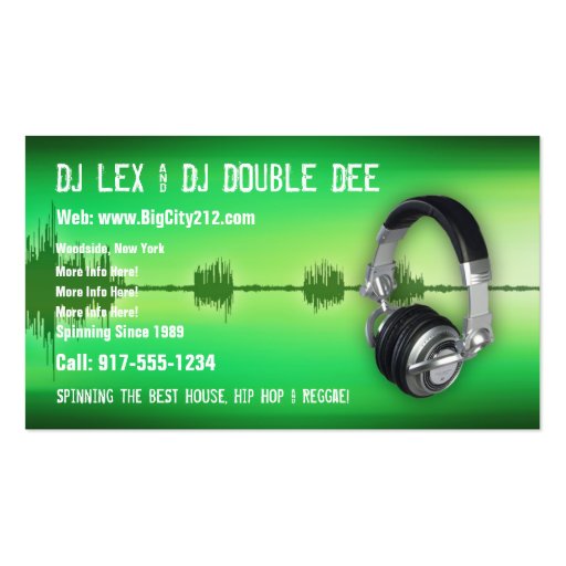 CUSTOMIZABLE DJ Business Card (front side)