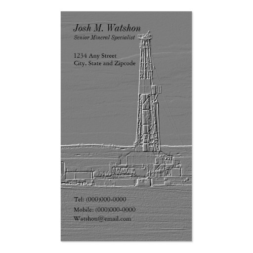 Customizable Drilling Rig Business Card (front side)