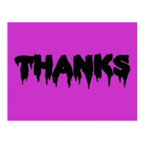 Customizable Drip Font THANKS Postcard postcards