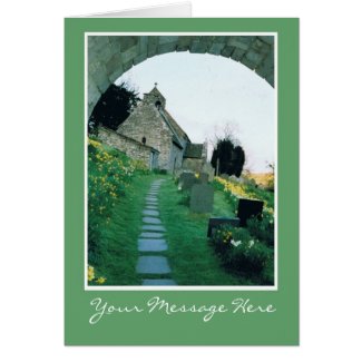 Customizable Easter Card with Quaint Old Church