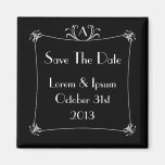 Customizable Elegant Border With Monogram Fridge Magnet