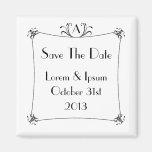 Customizable Elegant Border With Monogram Refrigerator Magnet